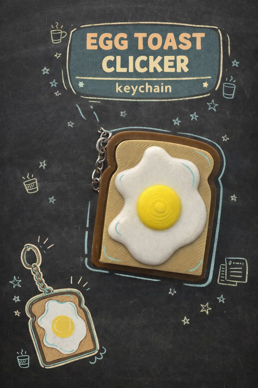 Egg Toast Clicker Keychain - Layered Vibes LLC