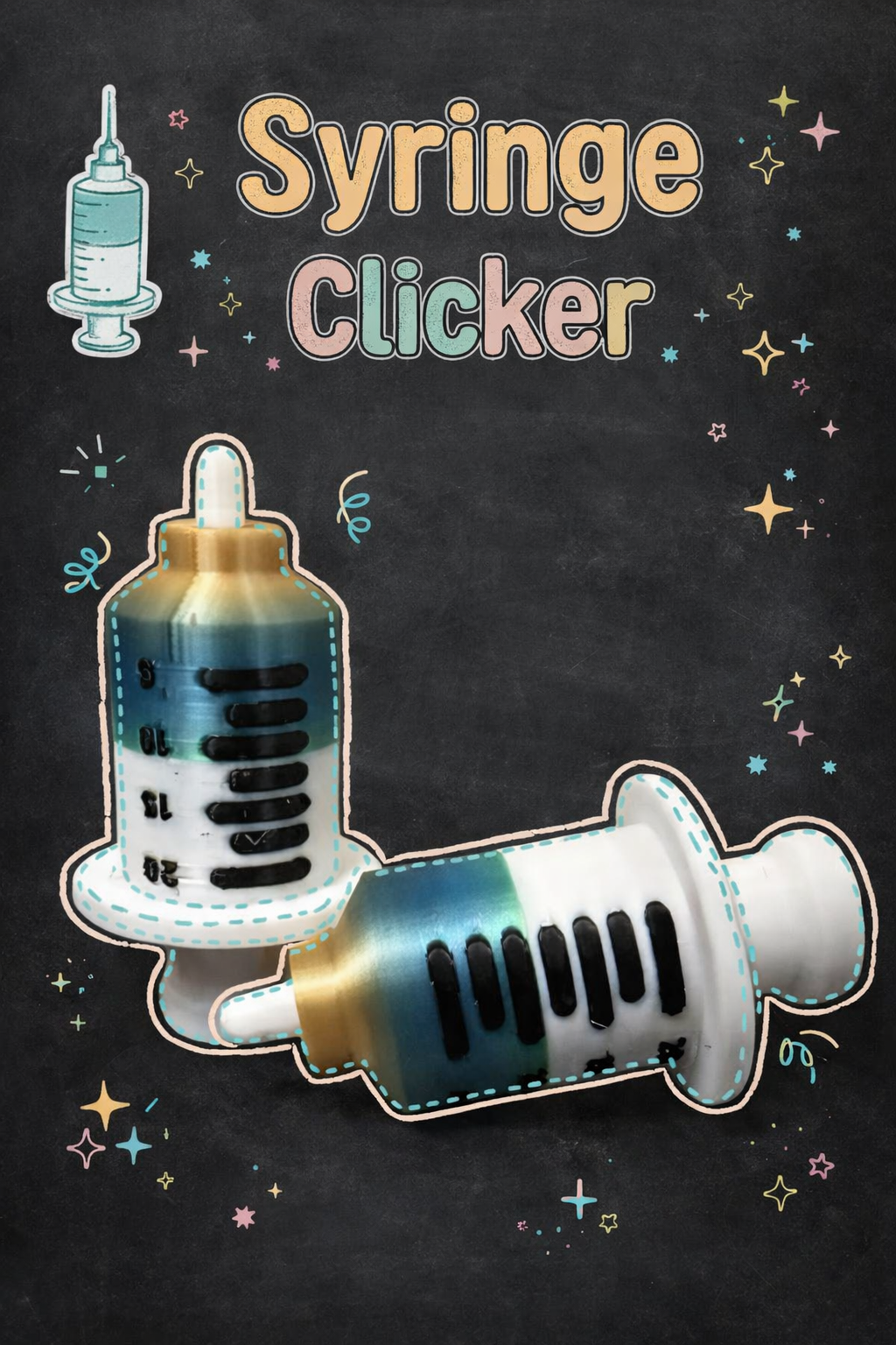 Syringe Clicker with and without Keychain - Layered Vibes LLC