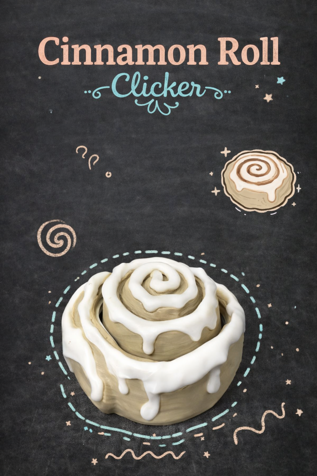 Cinnamon Roll Clicker with and without Keychain - Layered Vibes LLC