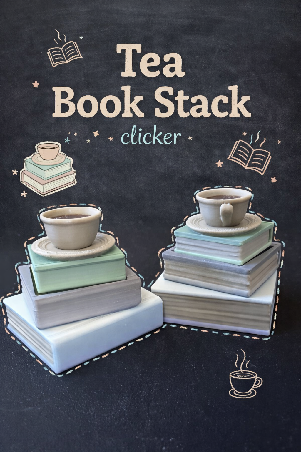 Coffee/Tea book clicker with & without keychain - Layered Vibes LLC