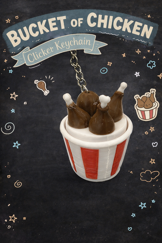 Bucket of Fried Chicken Clicker Keychain