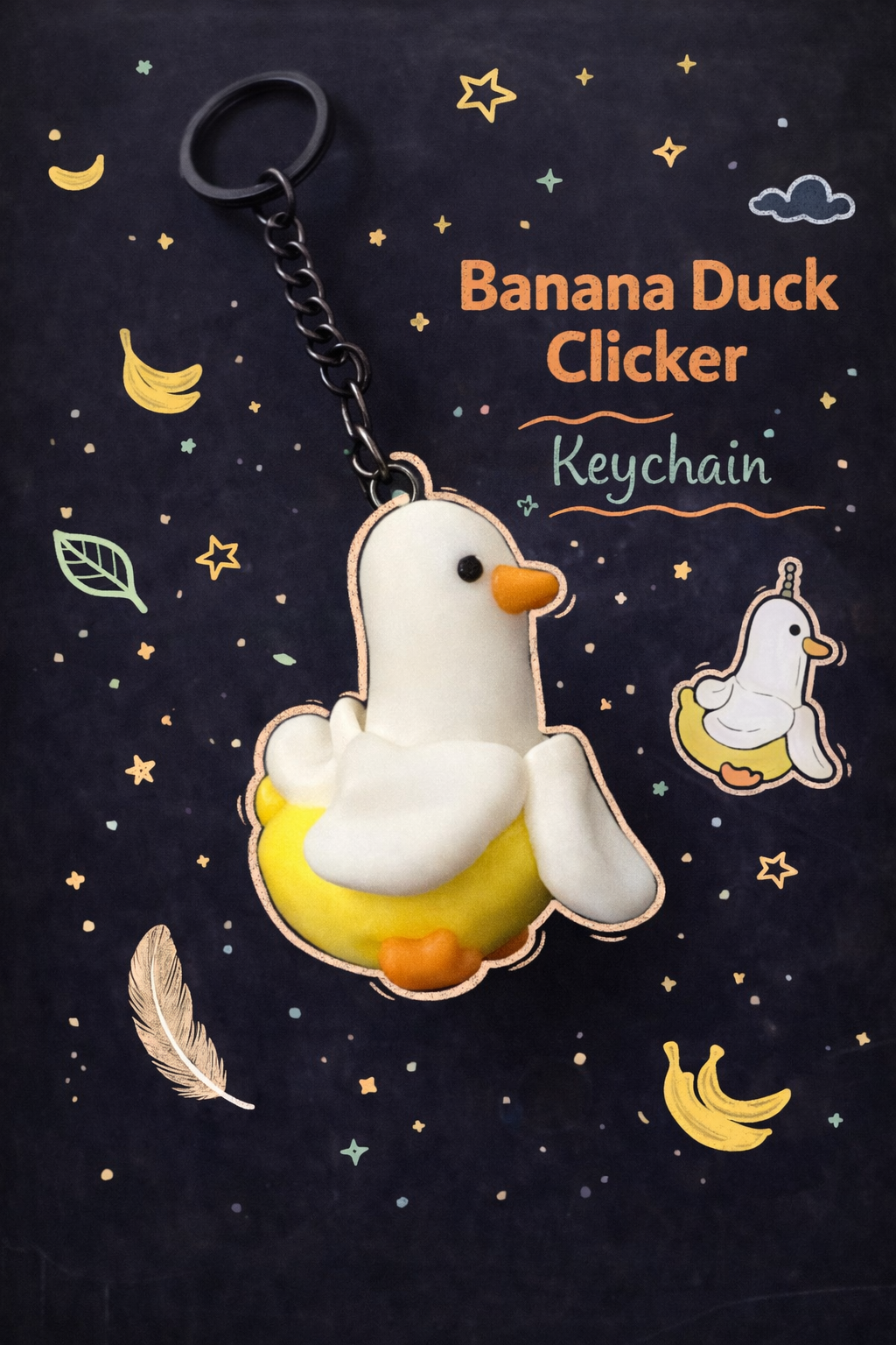 Banana Duck Clicker Keychain - Layered Vibes LLC