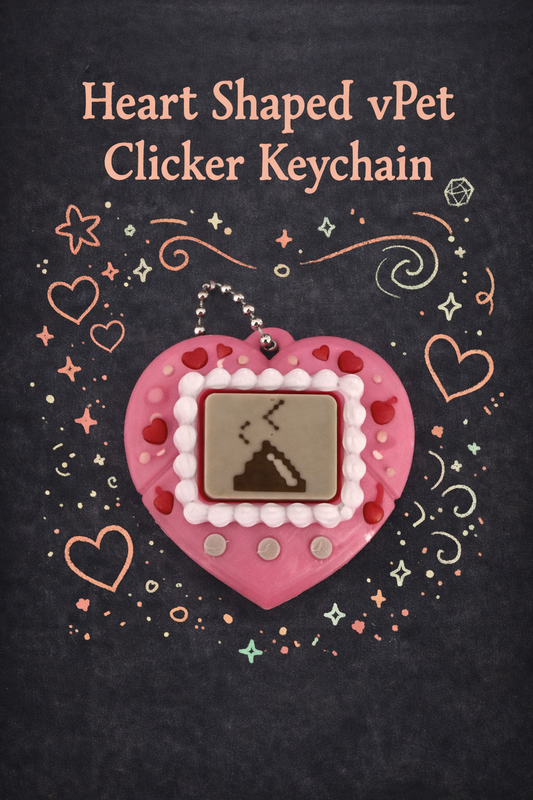 Heart-shaped vPet Clicker Keychain