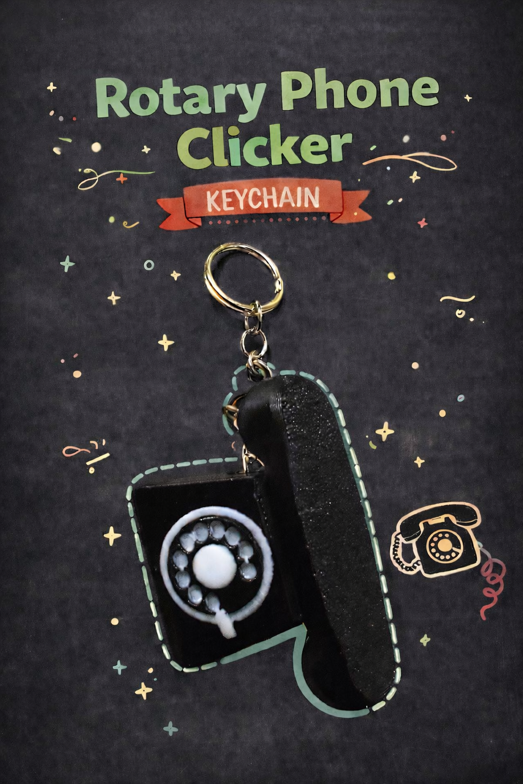 Rotary Phone Clicker with and without Keychain - Layered Vibes LLC