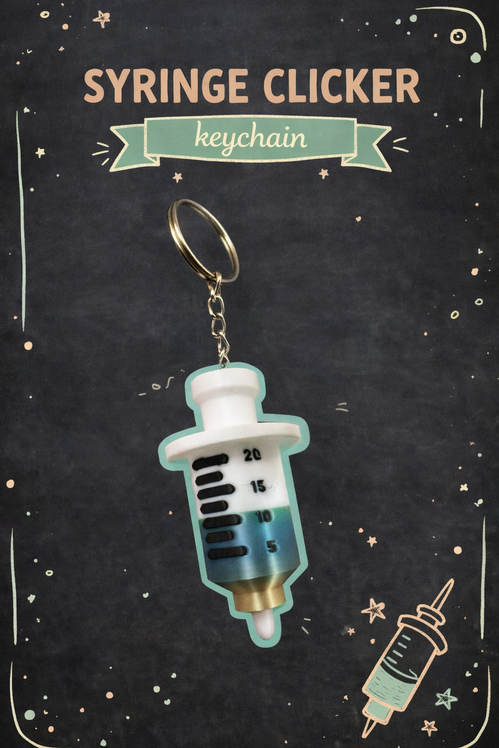 Syringe Clicker with and without Keychain - Layered Vibes LLC