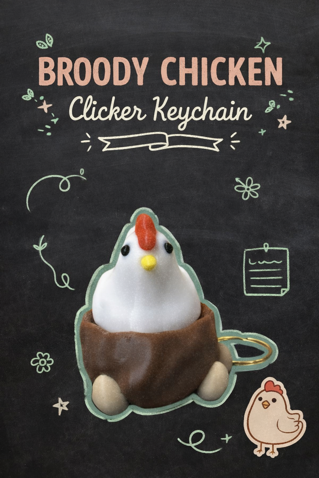 Broody Chicken keychain - Layered Vibes LLC