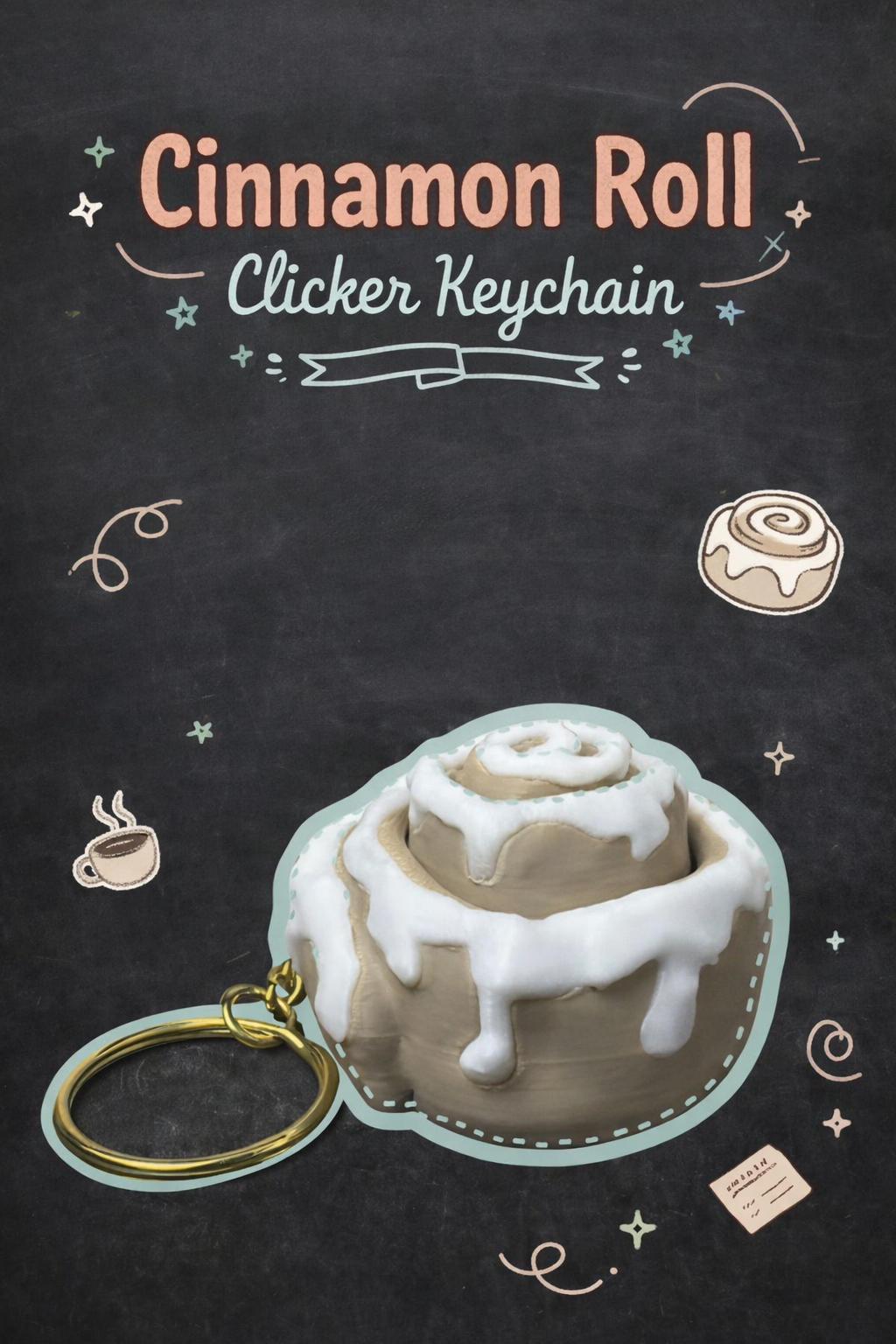 Cinnamon Roll Clicker with and without Keychain - Layered Vibes LLC