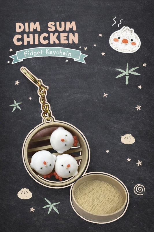 Chicken Dumplings Fidget keychain - Layered Vibes LLC