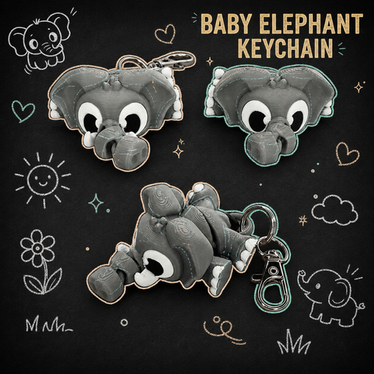 Baby Elephant Keychain