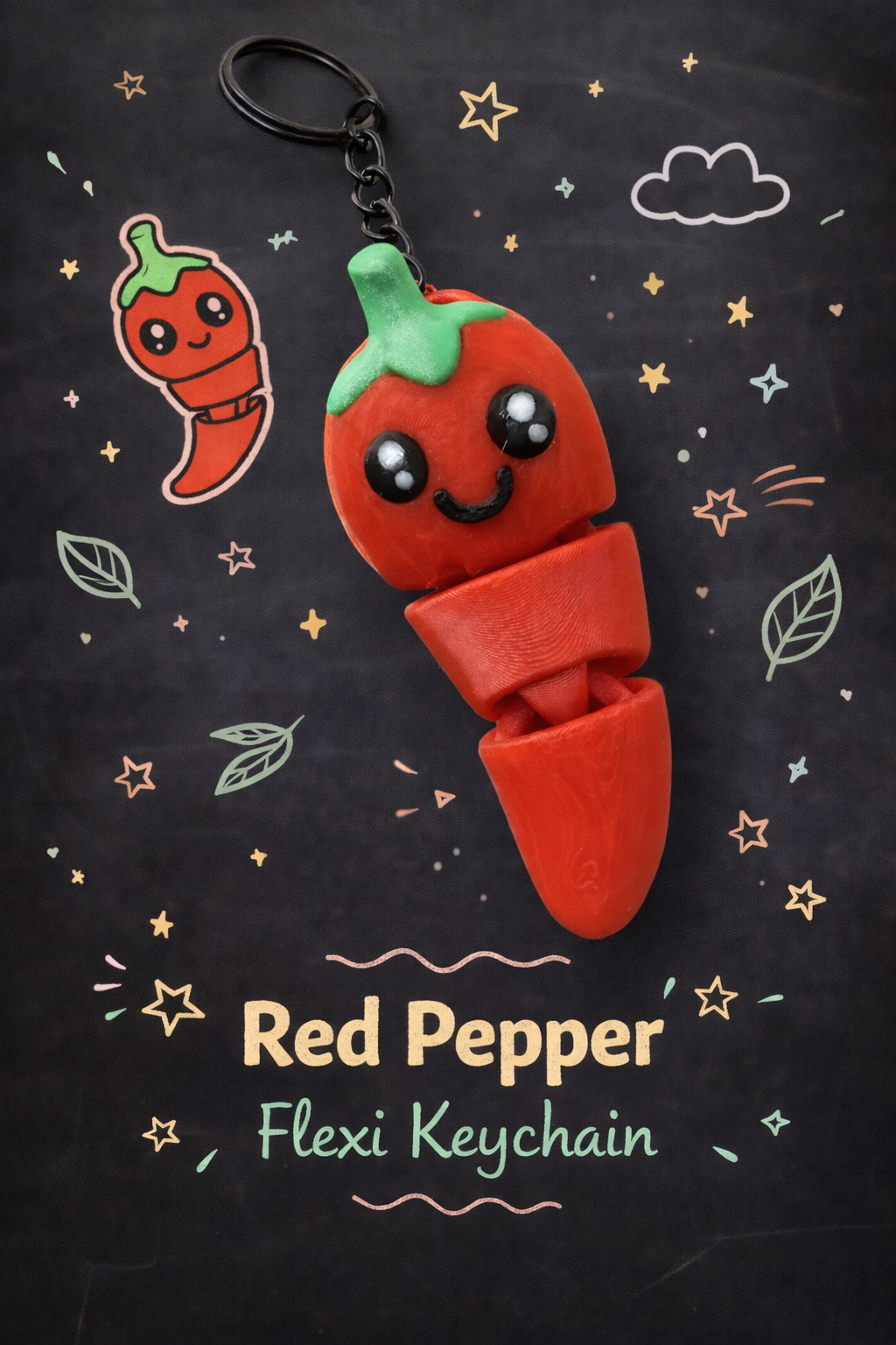 Flexi Pepper Keychain - Layered Vibes LLC