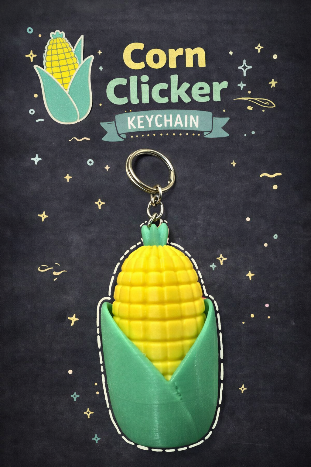 Corn on the Cob Clicker with and without Keychain - Layered Vibes LLC
