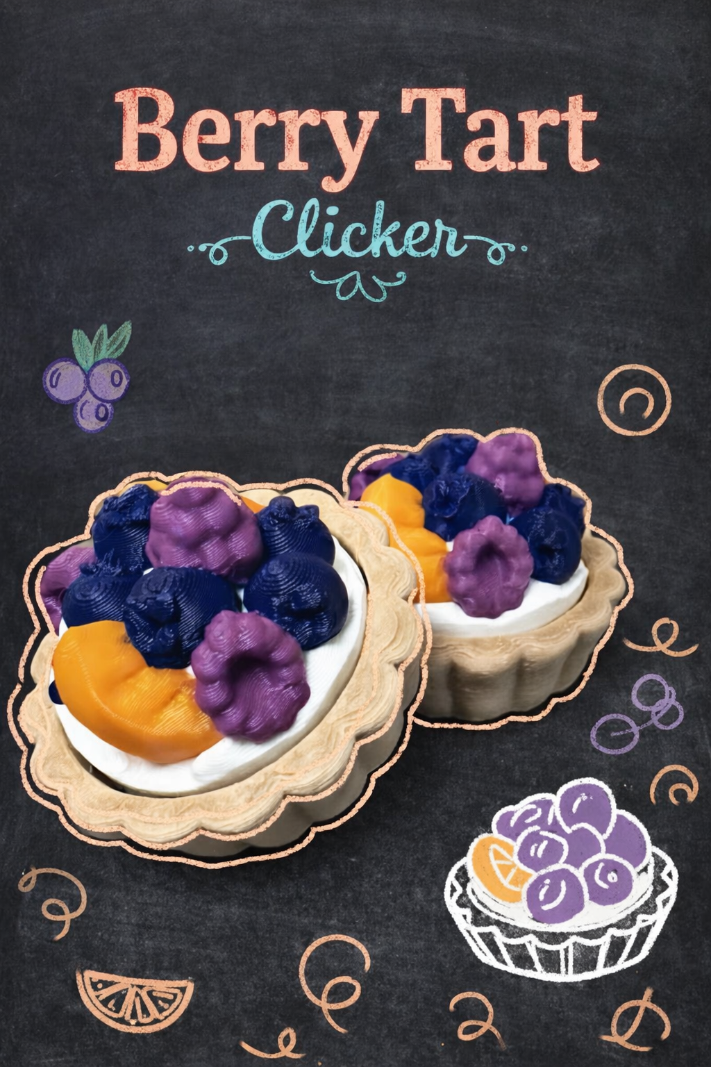 Berry Tart Clicker with and without Keychain - Layered Vibes LLC
