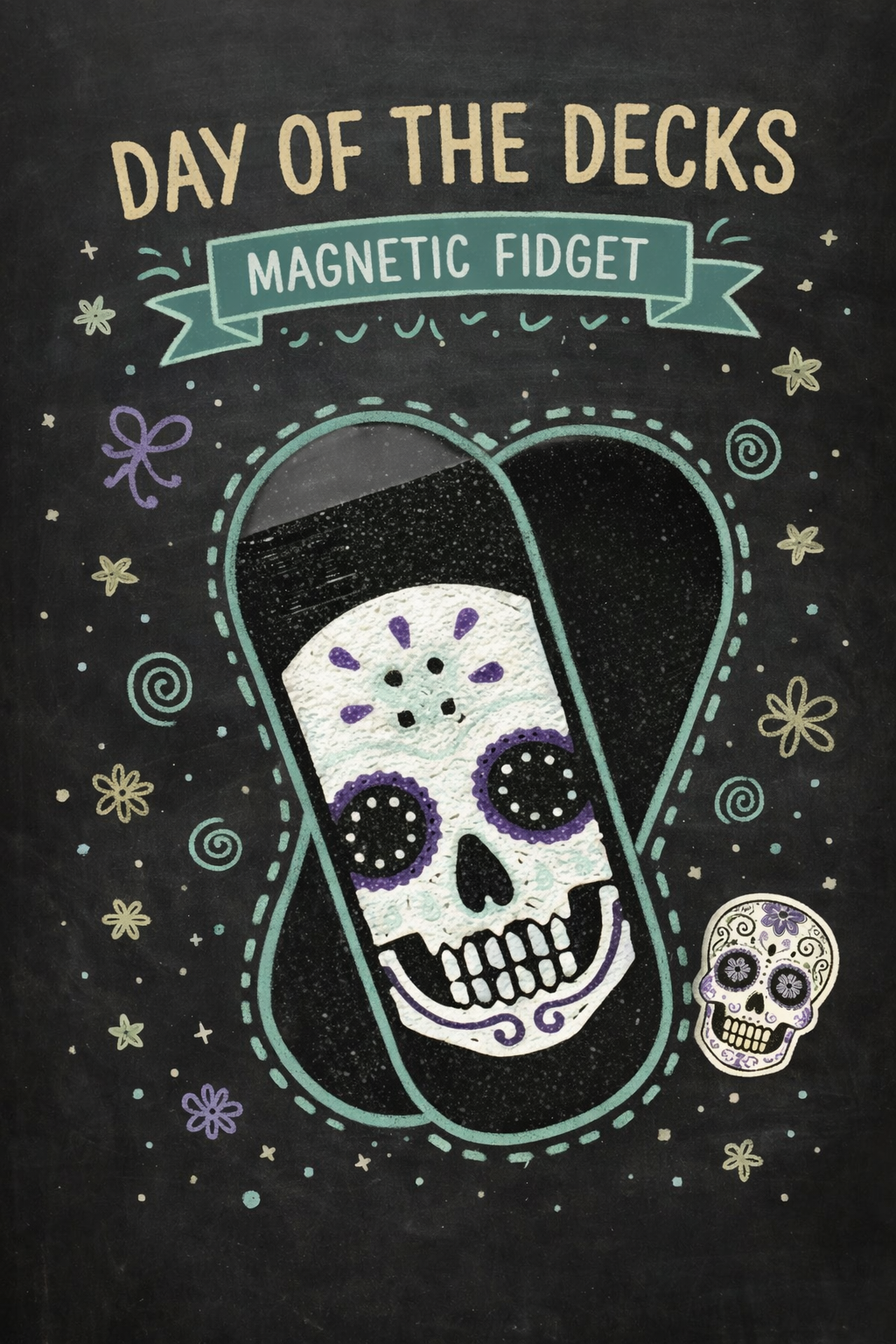 Skate Deck Magnet Fidget - Layered Vibes LLC