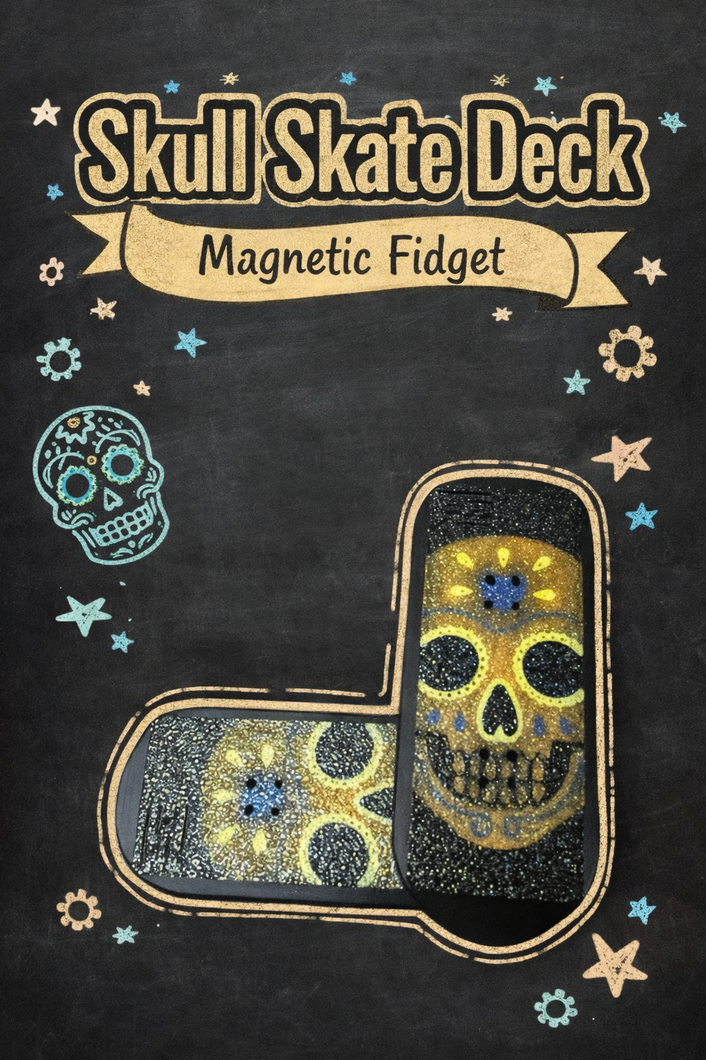 Skate Deck Magnet Fidget - Layered Vibes LLC