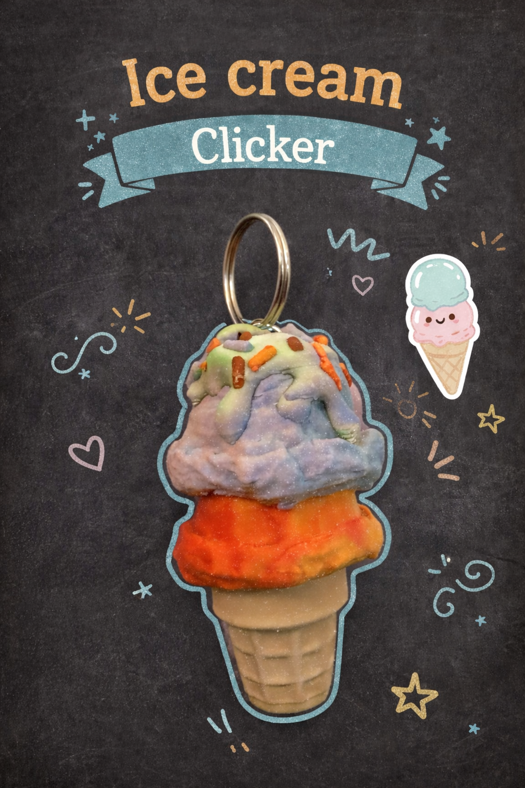 Ice Cream Clicker Keychain - Layered Vibes LLC