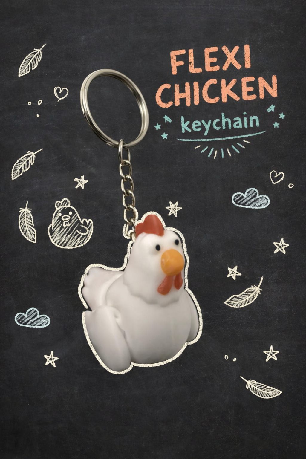 Chicken Fidget with and without keychain - Layered Vibes LLC
