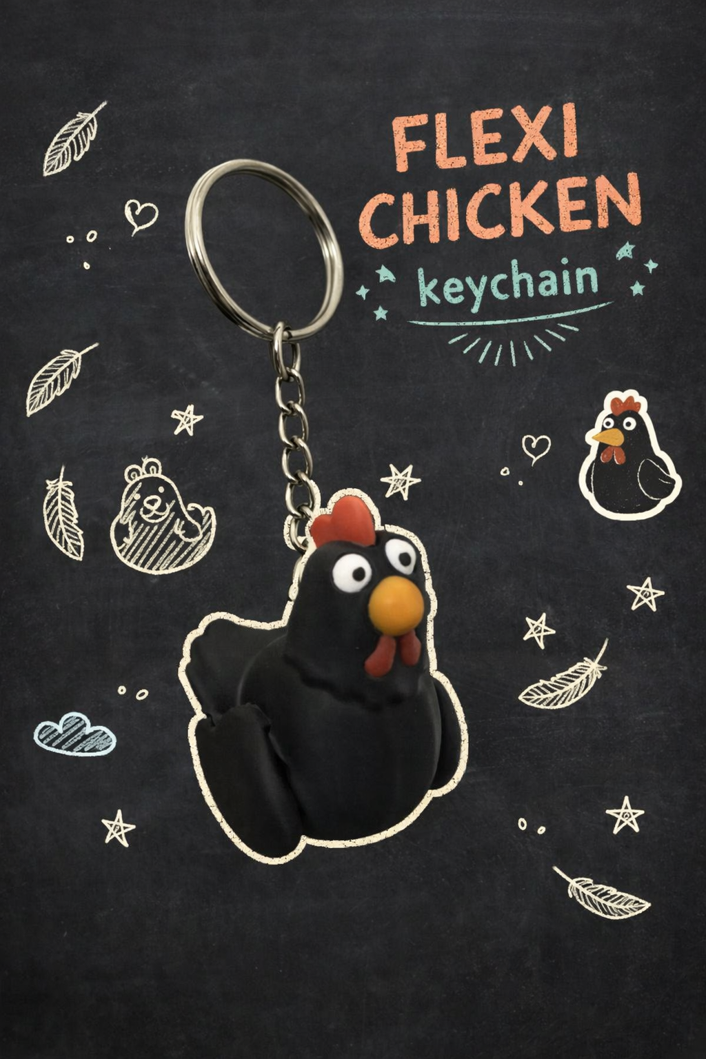 Chicken Fidget with and without keychain - Layered Vibes LLC