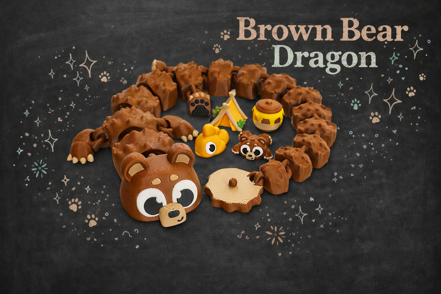 Brown Bear Dragon - Layered Vibes LLC