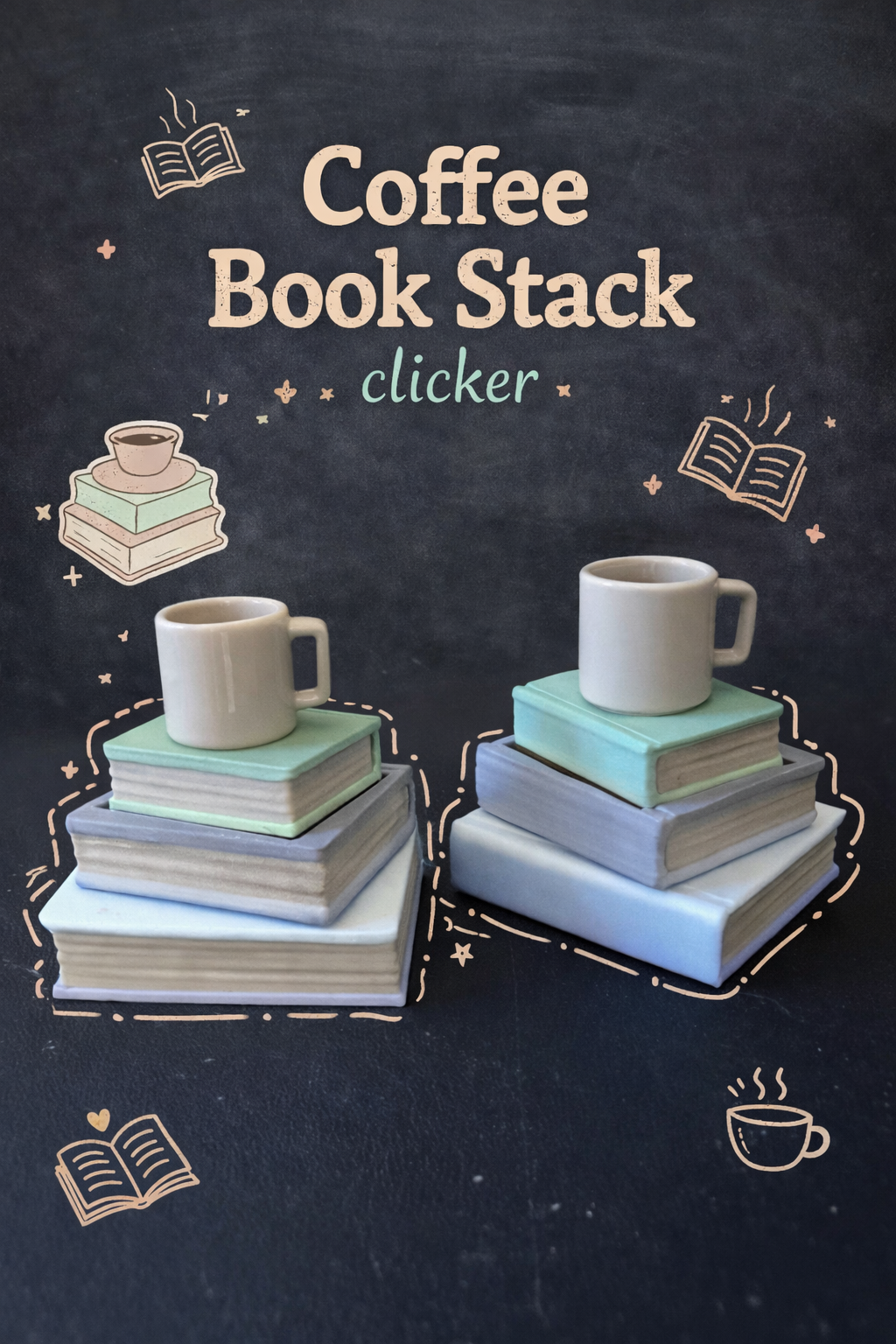 Coffee/Tea book clicker with & without keychain - Layered Vibes LLC