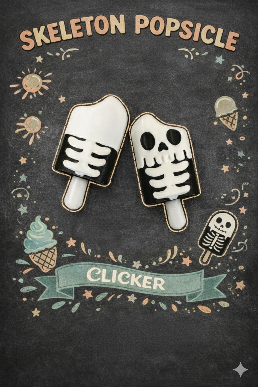 Skeleton Popsicle Clicker with and without Keychain - Layered Vibes LLC