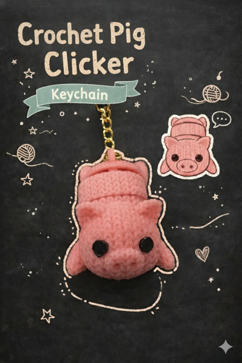 Crochet Pig Keychain - Layered Vibes LLC